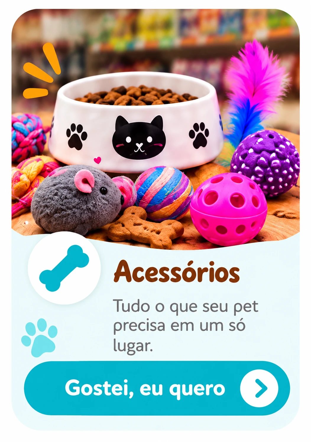 Acessórios: tudo o que seu pet precisa em um só lugar.